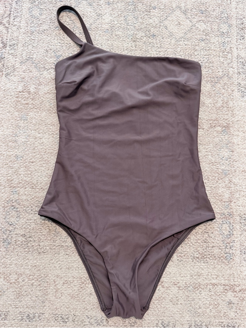 Matteau One Shoulder One Piece Swimsuit Chocolate Brown Size 3 (US 6)